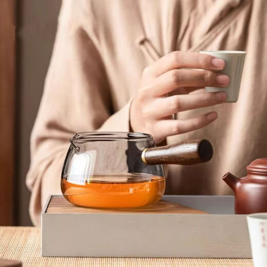 Soot meditation pot male cup high borosilicate high temperature resistant Xiangyun buckle master cup cup tea tray set with cup holder