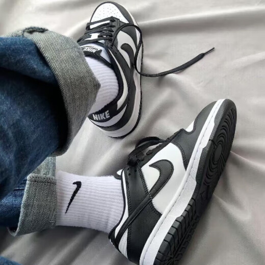 Nike-Basketballschuhe Frauenschuhe Airjordanaj1 Board Schuhe Frühling niedrig atmungsaktives lässige leichte Sportschuhe Trendy DH9764-001 Schwarz-Weiß-Little Panda 36