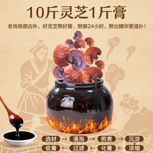 Beiduojian Ganoderma lucidum creme ganoderma lucidum rohes flüssiges trinken qi und Blutmangel Qi -Mangel Tante dürfen keine Qi und Blutkreislauf 5 Kisten, Zyklus -Schmetterlingsumwandlung + 2 Flaschen von 30 Sporenpulver reiner Ganoderma lucidum hoher Gehalt