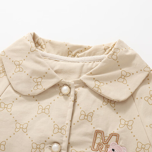 Children's School Students (TONGXIAOSHENG) Girls' Trench Coats Spring and Autumn Baby Children's Autumn Mid-Length Baby Fashionable Cardigan Children's British Trench Coats Khaki 100

