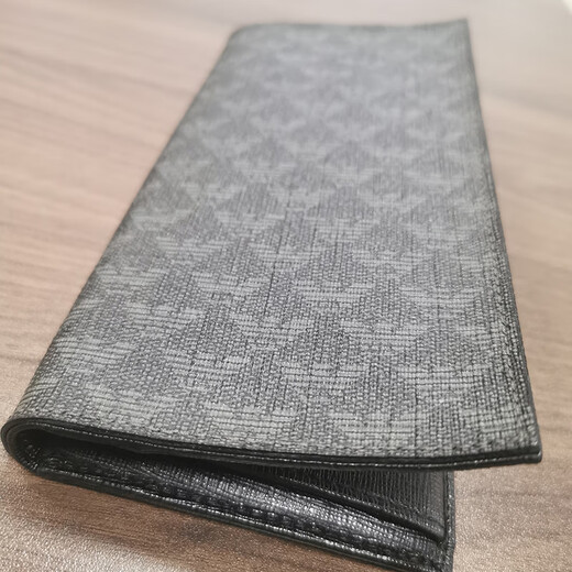 Armani (Emporio Armani) eagle logo all-over folding long leather card holder wallet is out of stock and will not be exchanged or returned, black, one size fits all