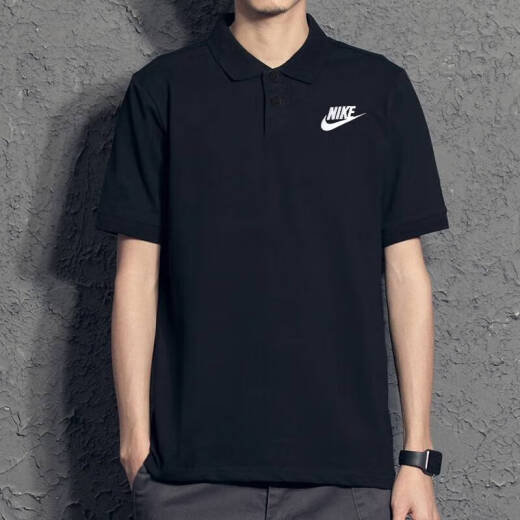 耐克（NIKE）官网官方POLO衫男装 2025夏季新款宽松透气运动服纯棉翻领短袖T恤 FN3895-010/纯棉舒适/黑色 M (170/88A)