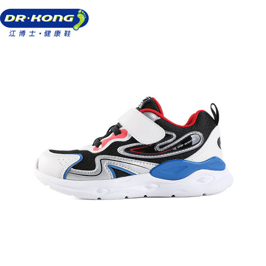 Dr. Jiang Kleinkindschuhe Sneaker für Herbstjungen und Mädchen Farbblockierende Retro-Wear-Resistante Kinderschuhe B14243W024 Schwarz/Weiß/Silber 25