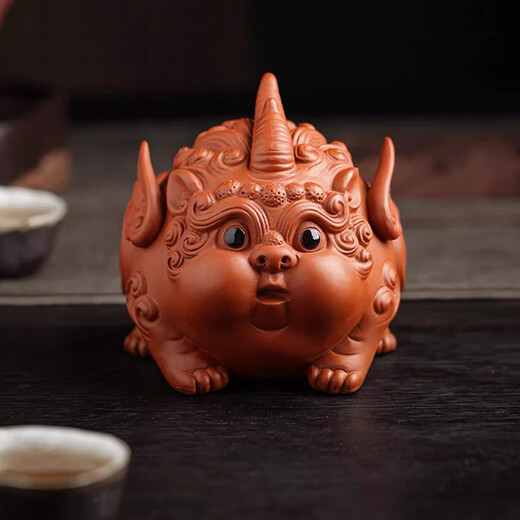 Winter Mist Purple Sand Pixiu Tea Pet Ornaments Boutique Handmade Wealth-Bringing Ornaments for Growing Tea and Playing Tea Tables Tea Table Ornaments Tea Accessories Gift Boxes Purple Sand Pixiu-Zhu Ni