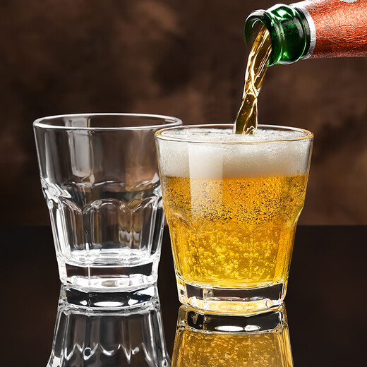 Dinner glass 6-piece beer glass, wine glass, liquor glass, household whiskey glass, water glass set, octagonal cup, 120ml 6-piece octagonal cup