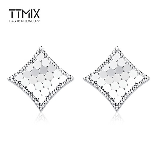TTMIX Fashion Platinum Earrings Women's Platinum Earrings pt950 Platinum Earrings Round Honeycomb Platinum Earrings 3.1-3.3g