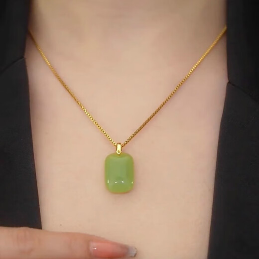 Jianying silk 18K gold-plated Ruyi brand pendant jade jade necklace temperament safe and sound brand necklace 126 Ruyi brand pendant