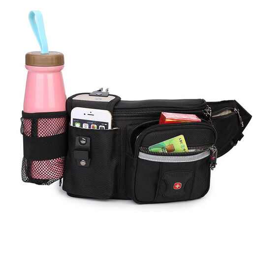 
Victors Swiss Army Knife Waist Bag Slant Outdoor Sports Multifunctional Bag Men's Running Chest Bag Crossbody Bag Wallet Women's Shoulder Bag Luminous Version Black 23*16*6 cm Naked Bag