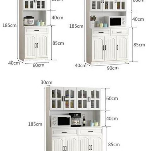Jin Luyuan European style kitchen sideboard simple bowl cabinet storage cabinet living room cabinet dining room cabinet multi-functional wine cabinet two doors white entry + installation one size