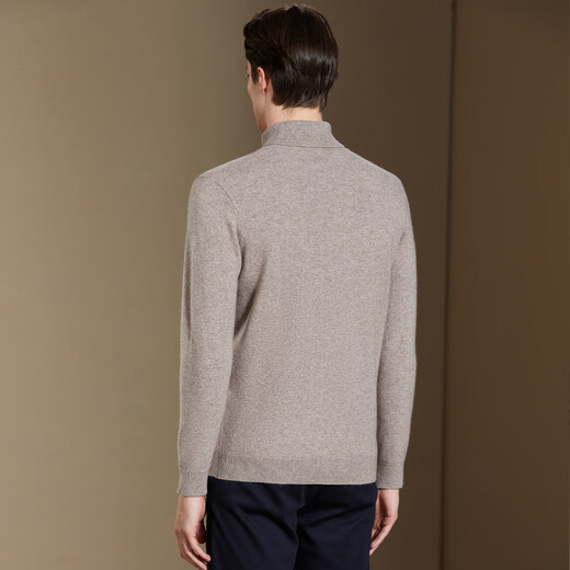 Antonio soft waxy thickened soft Australian wool classic turtleneck sweater for men autumn and winter warm solid color sweater camel L 50 (175/92A)