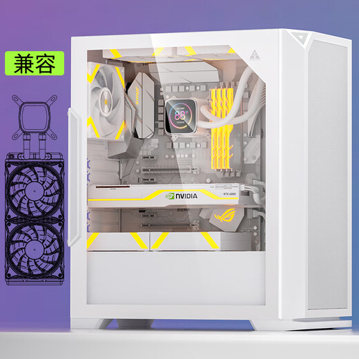 Golden Field FM01 Snow Mounted Iron Mesh Hole High Flow Cooling Wide Body Desktop-Computer-Hauptgehäuse unterstützt großes ATX-Motherboard/8 Lüfterpositionen/240 Kühlkörper