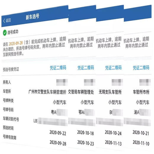 全国车牌选号新车新能源汽车选车牌12123自编自选车牌号码查占用 新能源车 (不中退款)