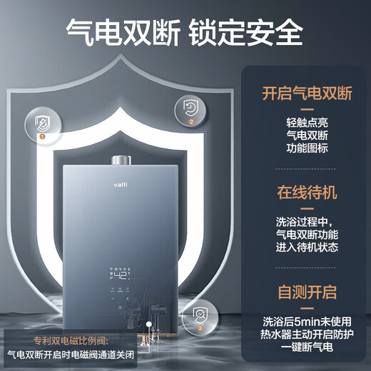 华帝16升燃气热水器水伺服恒温防冻气电双断保护WiFi智控节能 16L i12151-16