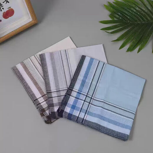 East World Classic Ancient Style Menk's's Maskerchief Cotton Maskerchief Sweat-Absorbing Retro Sentimental Couleur masculine Scarpe carrée Mandkerchief de coton Sweetchief Scarf Scarf Scarpe [3 packs] Bleu 40 * 40cm