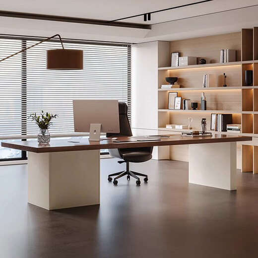 Hanjitangyu Italian light luxury solid wood office computer desk bedroom desk designer creative business boss desk simple executive desk 200*80*73*3cm ash wood desk