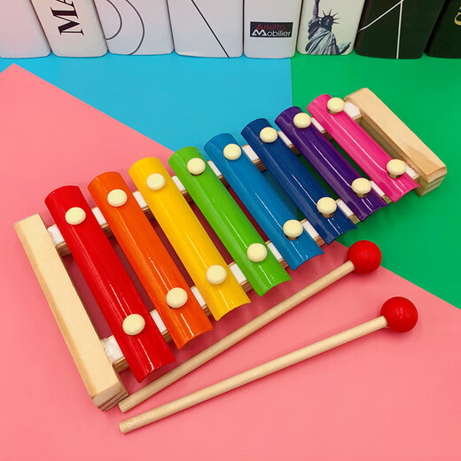 Educación temprana del bebé Color de madera de madera de 8 tonos, xilófono infantil, torcedura educativa para niños Insectos, juguetes de madera, juguetes de madera, juguetes de madera, piano de madera de 8 tonos