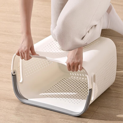 Mud dirty clothes basket dirty clothes storage basket household dirty clothes basket laundry basket bathroom bathroom clothes storage artifact laundry basket medium size - gentleman gray