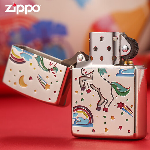 ZIPPO EDGE芝宝正版打火机 星空独角兽镜面原装创意防风煤油男士打火机 星空独角兽【新机无油】DY9902TQ