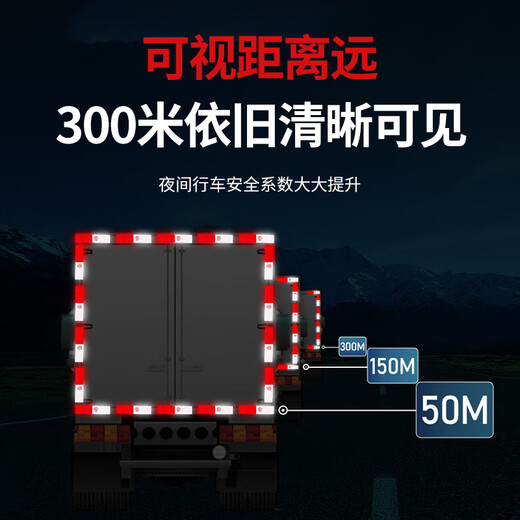 Jizhong Liangli car reflective stickers truck reflective strips vehicle night strong reflective warning stickers truck trailer annual inspection review car fluorescent stickers body reflective strips 6 meters 20 sheets