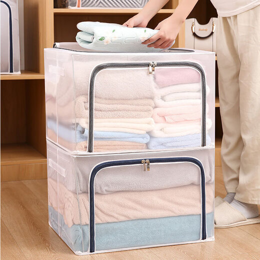 GUOTAIJIAHE extra large folding storage box transparent fabric storage box wholesale clothing quilt hundred box home clothing storage box fruit green plastic slider affordable model 110L 60*45*40