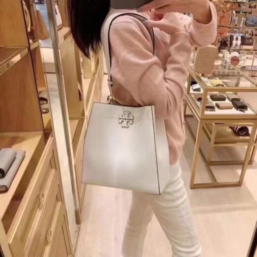 托里.伯奇（TORY BURCH）MCGRAW系列大号水桶包 汤丽柏琦女士手提包单肩包 时尚女包 奶酪白 73338 724