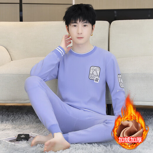 Zengzhi Niuzai Lamm Velvet Thermal Unterwäsche für Jungen, große Kinder, Teenager, Schüler der Junior High School und Velvet School Uniform Artefakt Herbstkleidung und Hosen CP693 Khaki XL [Vorgeschlagen 80-115 Jin [Jin gleich 0,5 kg]]