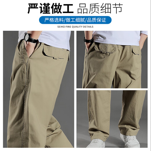 
Jean-Vis pure cotton sports and casual work pants for men's summer thin style loose straight cool ice versatile wide-leg silk long trousers light gray 2226B [Summer thin style] L [Suggested 120-140Jin [Jin equals 0.5 kg]]