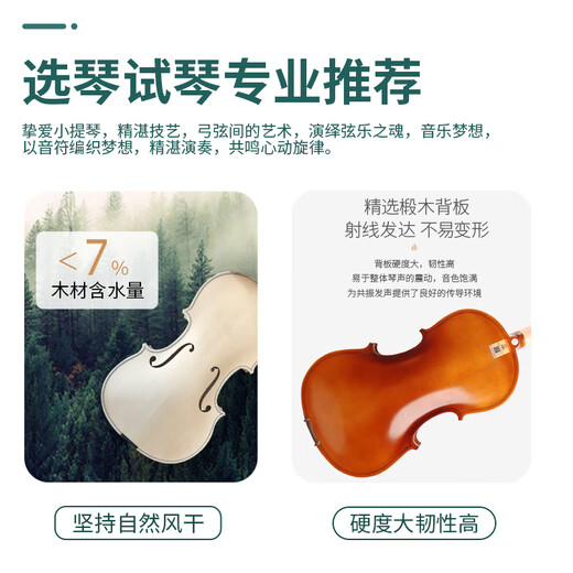 木棉花高档纯手工实木小提琴初学者专业考级款演奏儿童练习入门成人MH30 MH10 出口练习款 4/4 身高155cm以上全套配件+课程