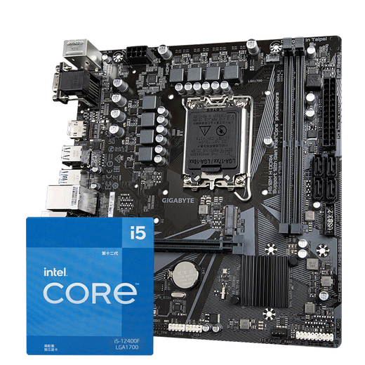 技嘉主板CPU套装 H610M H DDR4+i5-12400F处理器 板U套装