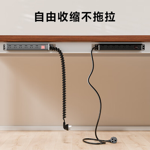 Philips (PHILIPS) aluminum alloy desktop gaming socket PDU cabinet row 8-bit 1.5 square meters lightning-proof drag strip double-break dust-proof switch lift table slot retractable spring wire strip