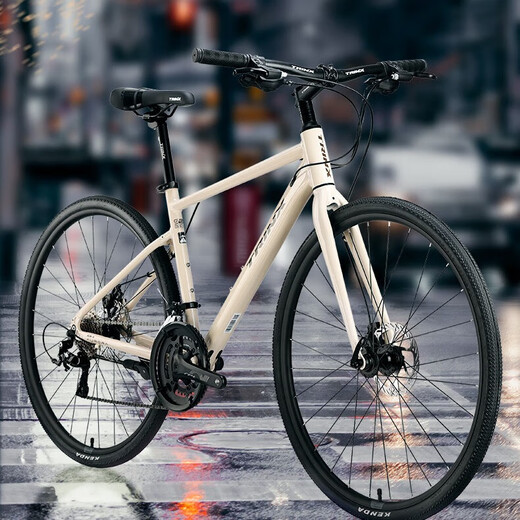 Trinx Aurora Flat Road Bike Melonautautautautautos Bike Erwachsener männlicher und weiblicher Junior High School College Student Bicycle Aurora A3-Meter White Grey 18 Geschwindigkeit 700c*510 mm, geeignet für ca. 178-190 cm