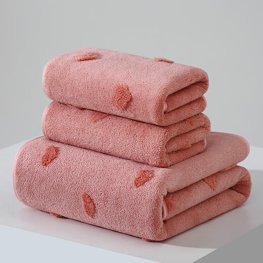 
OIVFNDQN coral fluff towel large bath towel larger thick absorbent soft quick-drying adult towel bath towel coral fluff 9227-pink bath towel 70*140CM