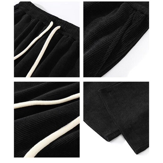 Pull back corduroy pants men's spring and autumn new loose straight wide-leg sports casual pants Dadi XL