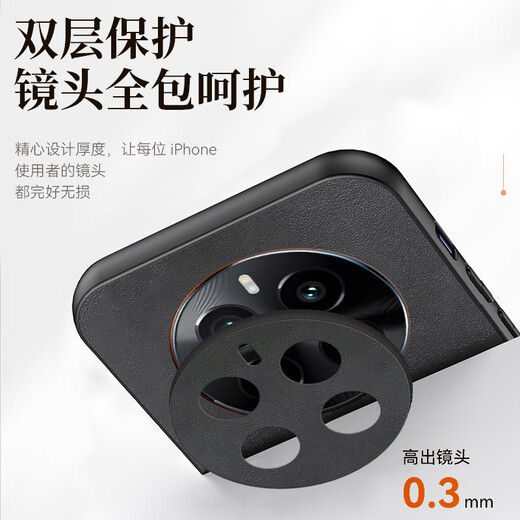 mlnew 真我GT5Pro镜头全包手机壳RMx3888防滑保护壳小羊皮手机套防摔保护套5G 【琥珀棕】配高清全屏软膜