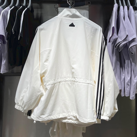 Adidas Clover Jacke Frauen Frühling 2025 Neues lässiges Komfort Mode Sportbekleidung Windschutzkragen Jacke Ji9768 Han Yu White L.