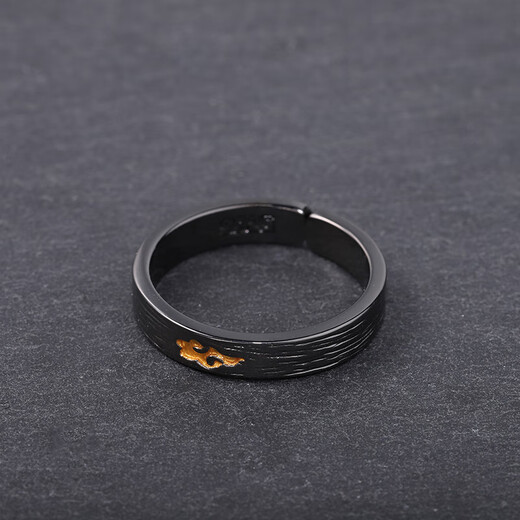 Jingji Xiangyun retro ring ins trendy men's light luxury index finger ring black niche simple versatile open ring personalized ring Xiangyun ring 1 piece