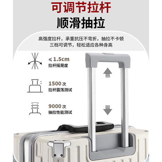 Yixuan suitcase women's aluminum frame trolley case high-value student internet celebrity strong durable men's multi-function large-capacity suitcase sky blue [new upgraded aluminum frame + USB charging] 24-inch [lifetime warranty + spare wheel + box cover]