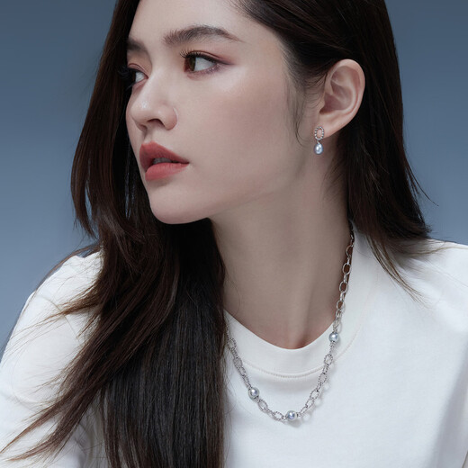 Lukfook Jewelry True Me Series Platinum 950 Seawater Pearl Platinum Necklace Total Weight Approximately 23.90 Grams