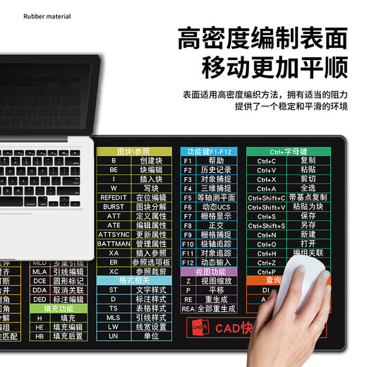 
Three-color cat mouse pad shortcut keys for super large office desk pad for men and women excel cute cartoon laptop keyboard pad learning wrist guard game e-sports anime lock edge 6629CAD shortcut keys 90 cm x 40 cm x 3 mm