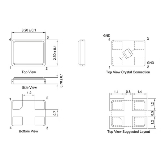 Lanshi SMD crystal passive quartz crystal resonator 11.0592MHZ (50 pieces)