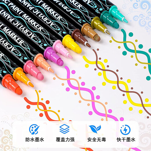 Haojili doppelköpfige gepunktete Acrylmarker-Schlaganfallschuhe DIY Keramik Graffiti Marker Pen 9905 48 Farben