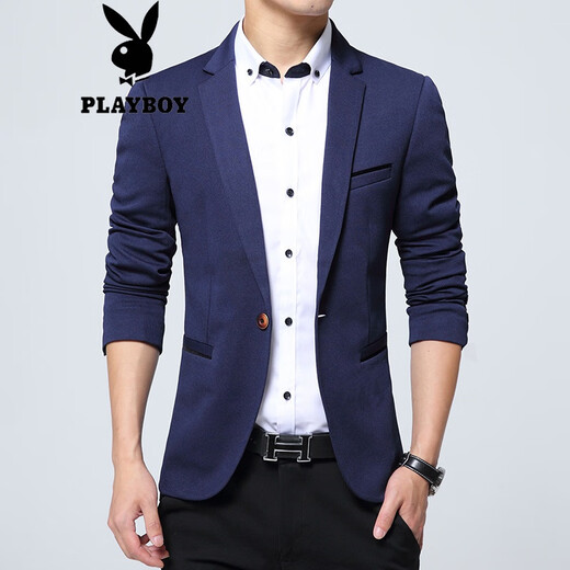 Playboy Suit's Men's Men's's's et Autumn Style Casual Casual Costume Men's Men's Veste mince et mince Tops Tendy et à la mode Small Suit Black [1416 GRAIN TEST] 3xl recommandé 150-165Jin [Jin est égal à 0,5 kg]