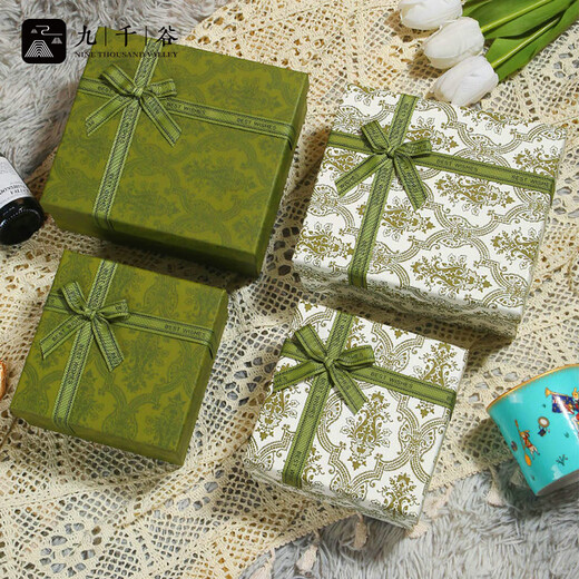 Jiuqiangu gift box empty box large Dragon Boat Festival gift box for elders gift box hand bag olive green set 1204