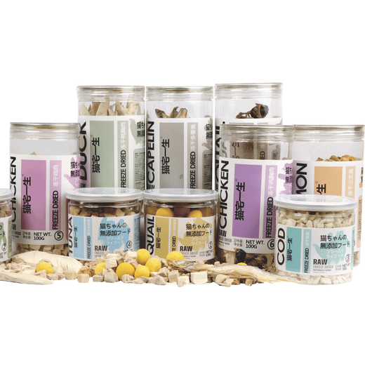 TEB Cat Home Freeze-Dried Cat Food Cat Snacks Chicken, Quail, Pork, Duck, Tuna, Freeze-Dried Chicken Cubes 120g