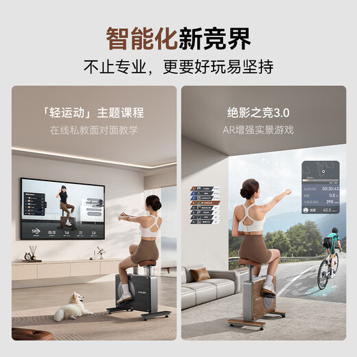 Jueying XENJOY small wooden horse dynamic bicycle household indoor bicycle fitness equipment aerobic exercise weight loss exercise Jueying household leisure bicycle walnut version