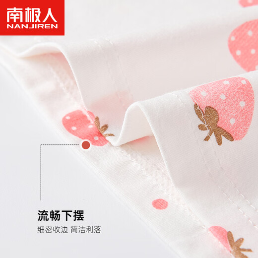 Nanjiren Children's Vest Girls Class A Cotton Summer Printed Sleeveless Vest Baby Tops 2-Pack Small Strawberry 130