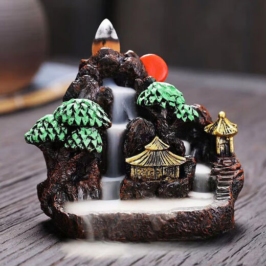 Mewai (incense burner) reverse flow incense tower incense creative ornaments aromatherapy household reverse flow incense grains toilet deodorizing incense 55 grains + road to wealth mixed fragrance