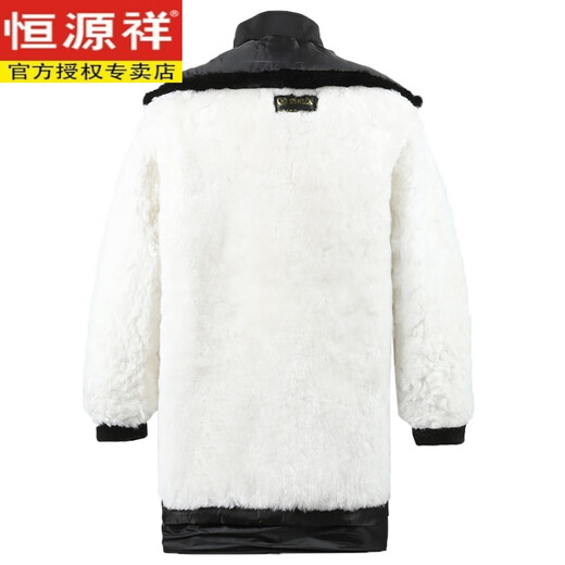 Hengyuan Xiangpai Men's Winter Mid-Length Fur Collar Fur Coat Sheepskin Cotton Jacket Middle-aged Nick Fur One-piece Jacket Black Upgraded Lined XL