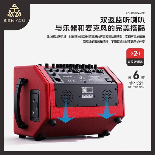 Senyu Senyu K5 musical instrument professional audio outdoor blowpipe saxophone guitar playing and singing Bluetooth live broadcast portable speaker K5 (200w) + wireless microphone