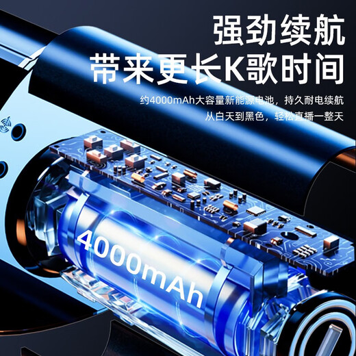 TINGSHENGZHE Wireless Microphone Bluetooth Microphone Audio Integrated Built-in Sound Card Smart Touch Screen High Quality Outdoor Children's TV Projector Mobile Phone Karaoke Family Ktv Live Broadcast Gift Black - Exclusive Base Wireless Charging - Innovative Smart Touch Screen Enjoy Edition - Home Theater Level Karaoke Experience - High Quality